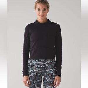 Lululemon Hill And Valley Mock Neck Long Sleeve Top Black 8